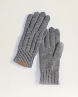 CABLE KNIT TEXTING GLOVE IN GREY image number 1