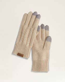 CABLE KNIT TEXTING GLOVE IN CREAM image number 1