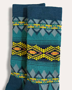 ALTERNATE VIEW OF WILDLAND HEROES MERINO WOOL CREW SOCKS IN INDIGO image number 2