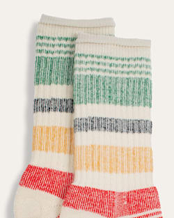 ALTERNATE VIEW OF CAMP STRIPE HIKING SOCKS IN IVORY image number 2