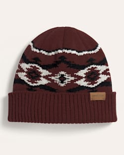 ALTERNATE VIEW OF MERINO KNIT TEXTING GLOVES AND BEANIE SET IN CROWN POINT RED image number 3