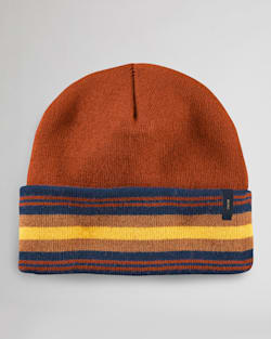 NATIONAL PARK STRIPE BEANIE IN ZION DARK RED image number 1