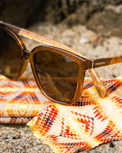 ALTERNATE VIEW OF SHWOOD X PENDLETON RYLAHN POLARIZED SUNGLASSES IN BROWN CRYSTAL/MISSION TRAILS image number 5