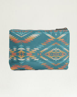 ALTERNATE VIEW OF SUMMERLAND BRIGHT CANOPY CANVAS ZIP POUCH IN TURQUOISE image number 2