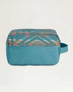 ALTERNATE VIEW OF SUMMERLAND BRIGHT CANOPY CANVAS CARRYALL POUCH IN TURQUOISE image number 2