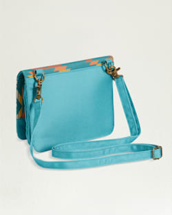 ALTERNATE VIEW OF SUMMERLAND BRIGHT CANOPY CANVAS CROSSBODY WALLET IN TURQUOISE image number 2