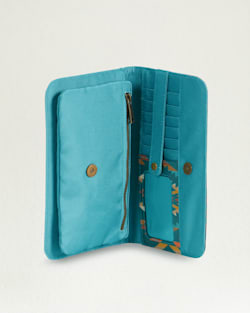 ALTERNATE VIEW OF SUMMERLAND BRIGHT CANOPY CANVAS CROSSBODY WALLET IN TURQUOISE image number 3