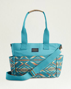 SUMMERLAND BRIGHT CANOPY CANVAS SUPER TOTE IN TURQUOISE image number 1