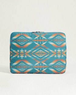 ALTERNATE VIEW OF SUMMERLAND BRIGHT CANOPY CANVAS LAPTOP CASE IN TURQUOISE image number 2