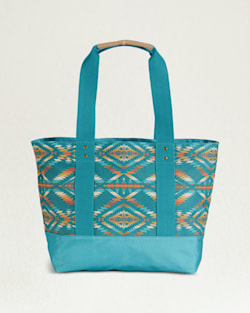 ALTERNATE VIEW OF SUMMERLAND BRIGHT CANOPY CANVAS TOTE IN TURQUOISE image number 2