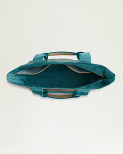ALTERNATE VIEW OF SUMMERLAND BRIGHT CANOPY CANVAS TOTE IN TURQUOISE image number 3