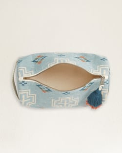 ALTERNATE VIEW OF SAN MARINO COTTON COSMETIC BAG IN LIGHT BLUE image number 3
