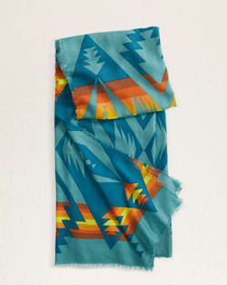 PASCO BRIGHT FEATHERWEIGHT WOOL SCARF IN TURQUOISE image number 1
