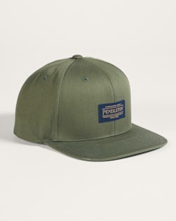 LOGO FLAT BRIM HAT IN ARMY GREEN image number 1