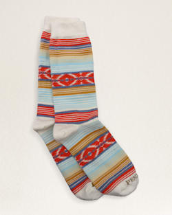 BEACON SERAPE CREW SOCKS IN CORAL MULTI image number 1