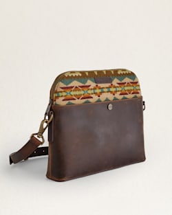 ALTERNATE VIEW OF SOLSTICE CANYON WOOL/LEATHER CROSSBODY IN BROWN MULTI image number 3