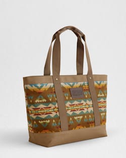 ALTERNATE VIEW OF SOLSTICE CANYON ZIP TOTE IN BROWN MULTI image number 3