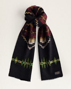 ALTERNATE VIEW OF FOUR CORNERS WOOL SCARF IN BLACK image number 2