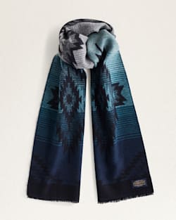 ALTERNATE VIEW OF SATILLO SUNSET WOOL SCARF IN BLUE OMBRE image number 2