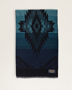 ALTERNATE VIEW OF SATILLO SUNSET WOOL SCARF IN BLUE OMBRE image number 4