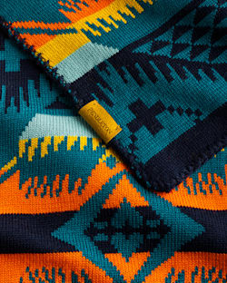 ALTERNATE VIEW OF NEHALEM MERINO KNIT SCARF IN AQUA image number 2