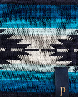 ALTERNATE VIEW OF SATILLO SUNSET FLEECE-LINED MERINO HEADBAND IN BLUE OMBRE image number 2