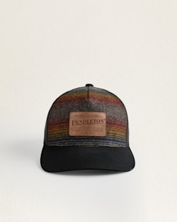 ALTERNATE VIEW OF OMBRE STRIPE WOOL TRUCKER HAT IN BROWN MULTI image number 3