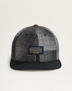 PLAID PATCHWORK FLAT BRIM HAT IN BLACK image number 1