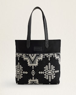 ROCK POINT WOOL/LEATHER MARKET TOTE IN BLACK image number 1