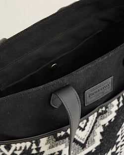 ALTERNATE VIEW OF ROCK POINT WOOL/LEATHER MARKET TOTE IN BLACK image number 5