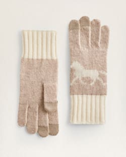 HORSE LAMBSWOOL TEXTING GLOVES IN SANDSHELL image number 1