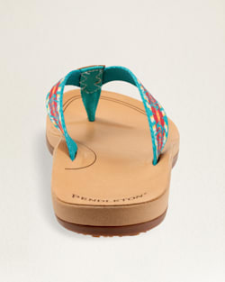 ALTERNATE VIEW OF WOMENS CARICO LAKE FLIP FLOPS IN TURQUOISE image number 3
