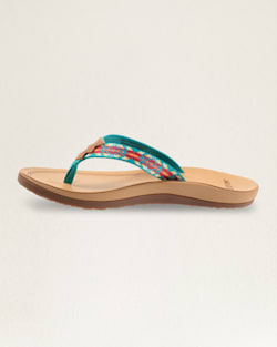 ALTERNATE VIEW OF WOMENS CARICO LAKE FLIP FLOPS IN TURQUOISE image number 4