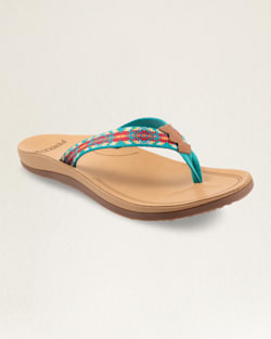 ALTERNATE VIEW OF WOMENS CARICO LAKE FLIP FLOPS IN TURQUOISE image number 5