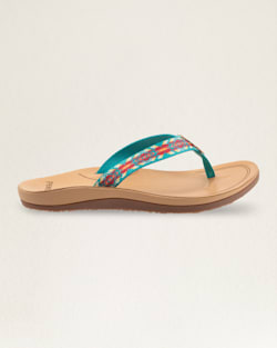 ALTERNATE VIEW OF WOMENS CARICO LAKE FLIP FLOPS IN TURQUOISE image number 6