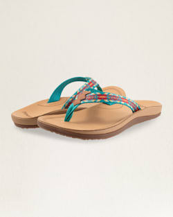 ALTERNATE VIEW OF WOMENS CARICO LAKE FLIP FLOPS IN TURQUOISE image number 7
