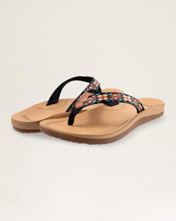 ALTERNATE VIEW OF WOMENS CARICO LAKE FLIP FLOPS IN BLACK image number 7