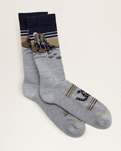 COWBOY CAMP SOCKS IN BLUE/BROWN image number 1