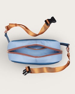 ALTERNATE VIEW OF HARDING BEACH CANOPY CANVAS WAISTPACK IN BLUE MULTI image number 3
