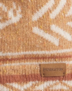 ALTERNATE VIEW OF ICON LAMBSWOOL POM BEANIE IN TAN image number 2