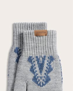 ALTERNATE VIEW OF AUTUMN BIRCH MERINO KNIT TEXTING GLOVES IN GREY image number 2