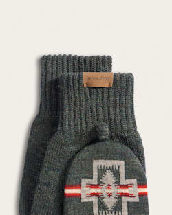 ALTERNATE VIEW OF HARDING MERINO KNIT CONVERTIBLE MITTENS IN OLIVE image number 2