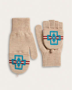 HARDING MERINO KNIT CONVERTIBLE MITTENS IN BEIGE image number 1