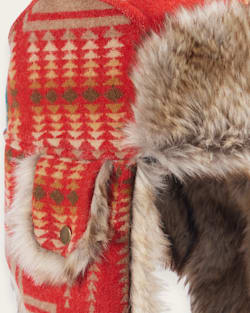 ALTERNATE VIEW OF HARDING WOOL TRAPPER HAT IN RED image number 2