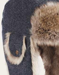 ALTERNATE VIEW OF WOOL TRAPPER HAT IN CHARCOAL image number 2