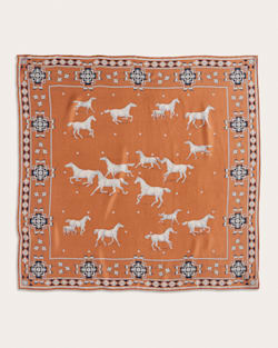 ALTERNATE VIEW OF HERD OF HORSES SILK SCARF IN CLAY image number 2