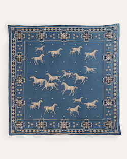 ALTERNATE VIEW OF HERD OF HORSES SILK SCARF IN BLUE image number 3