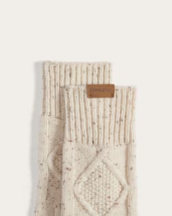 ALTERNATE VIEW OF CABLE KNIT TEXTING GLOVES IN IVORY DONEGAL image number 2