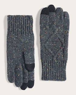 CABLE KNIT TEXTING GLOVES IN CHARCOAL DONEGAL image number 1