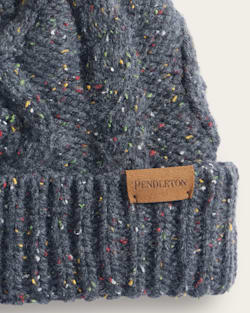 ALTERNATE VIEW OF CABLE KNIT BEANIE IN CHARCOAL DONEGAL image number 2